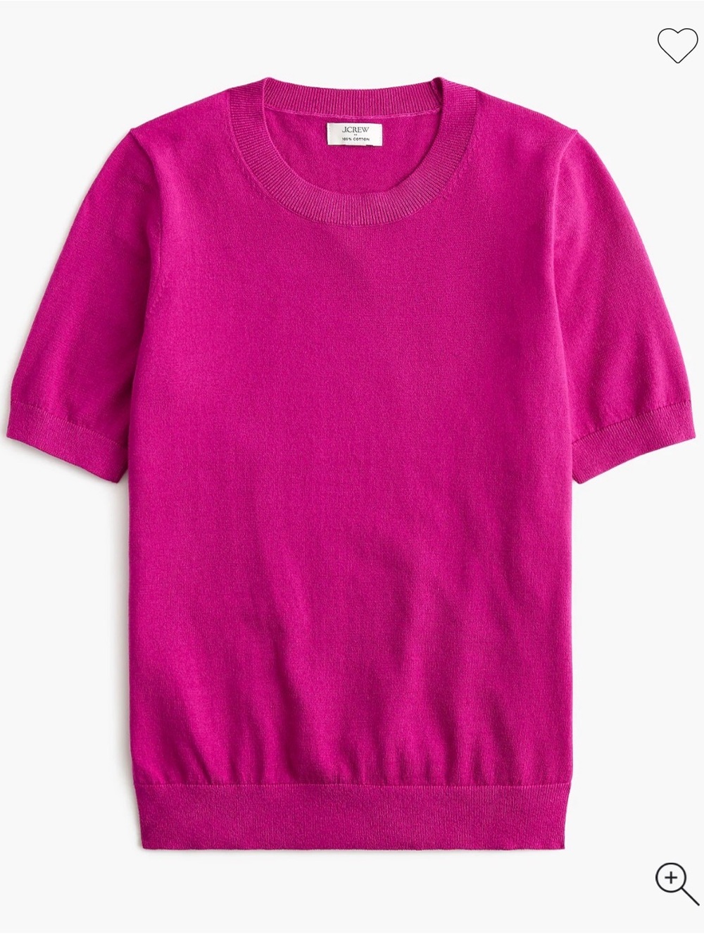 J. Crew Short-Sleeve Crewneck Sweater - Magenta